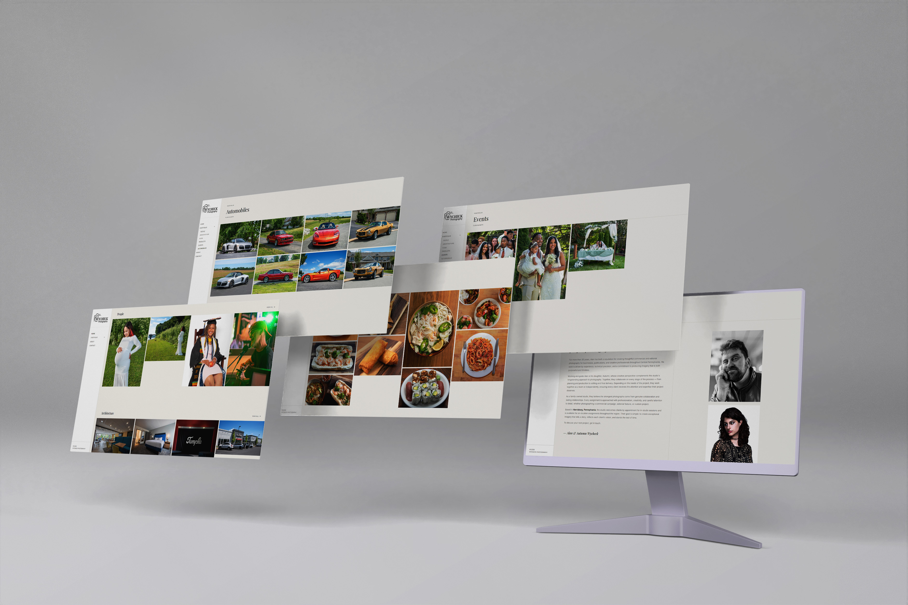 Wycheck Photography website mockup